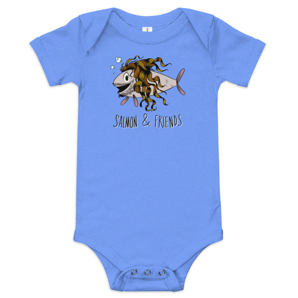 Salmon and friends onesie