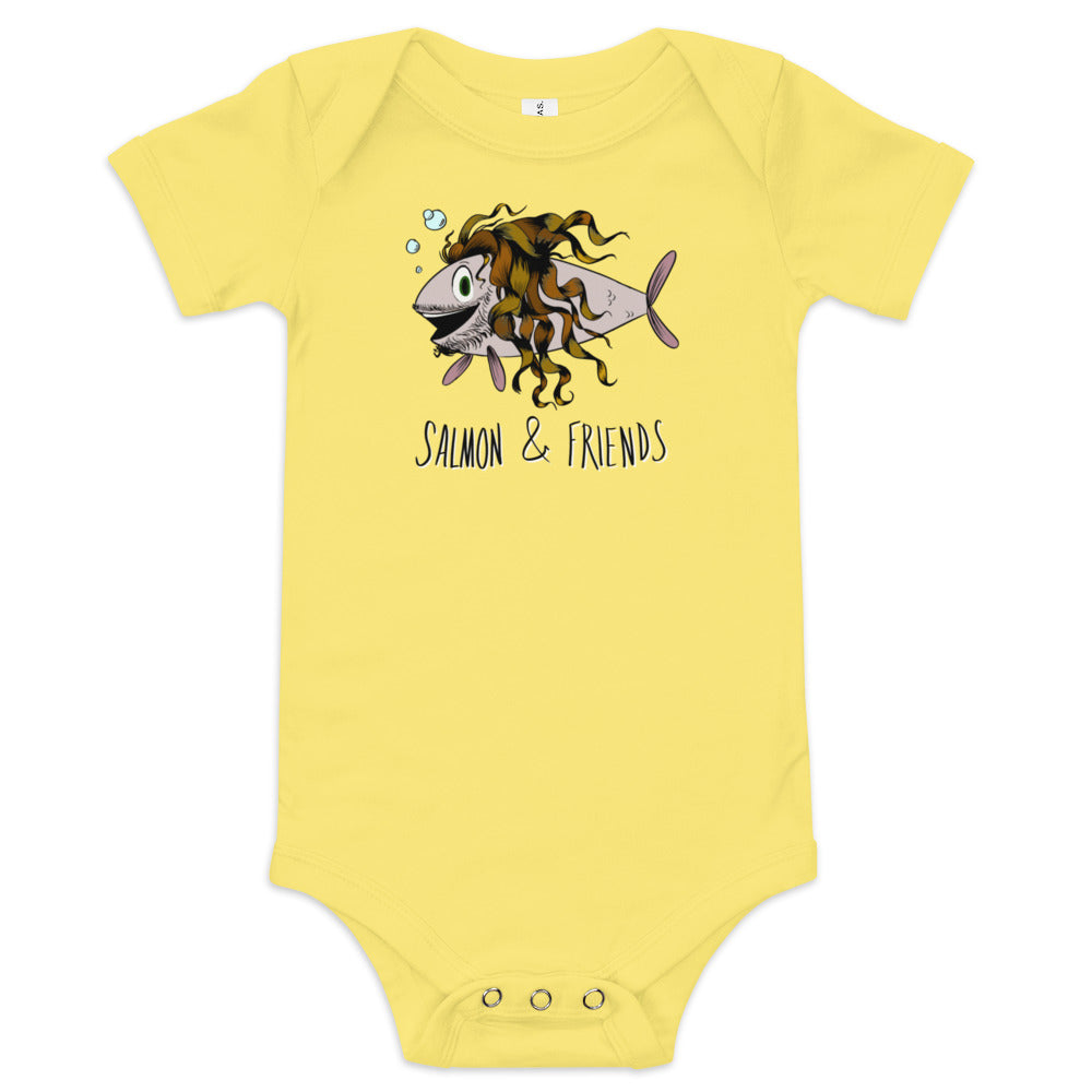 Salmon and friends onesie