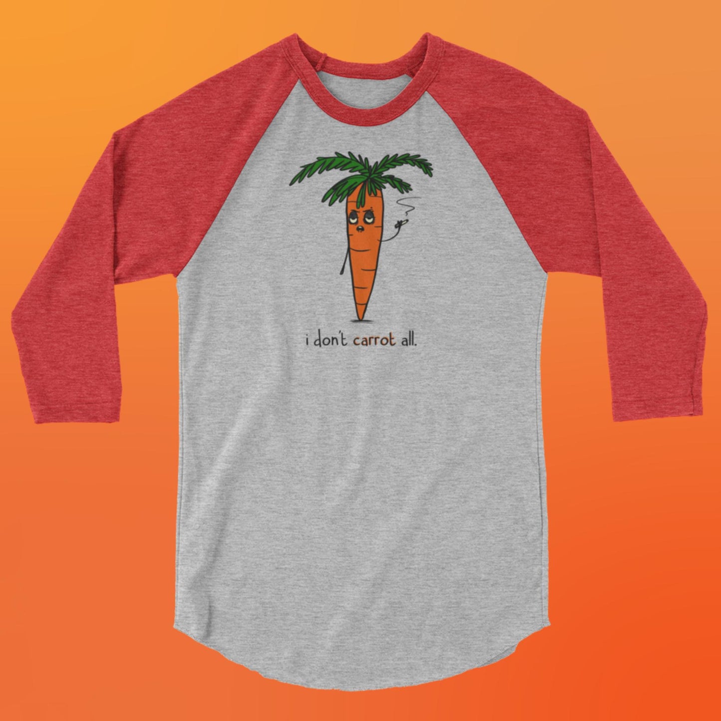 Carrot 3/4 baseball sleeve raglan shirt