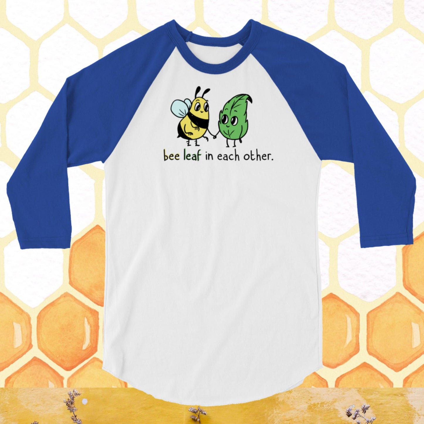 Bee Leaf 3/4 sleeve raglan shirt