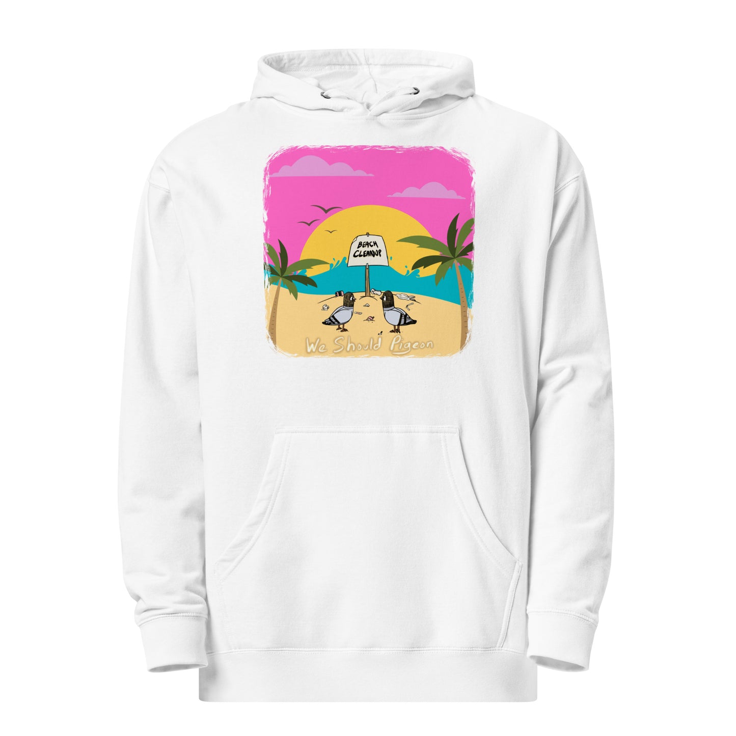 Neon Pigeon Beach Cleanup Unisex midweight hoodie