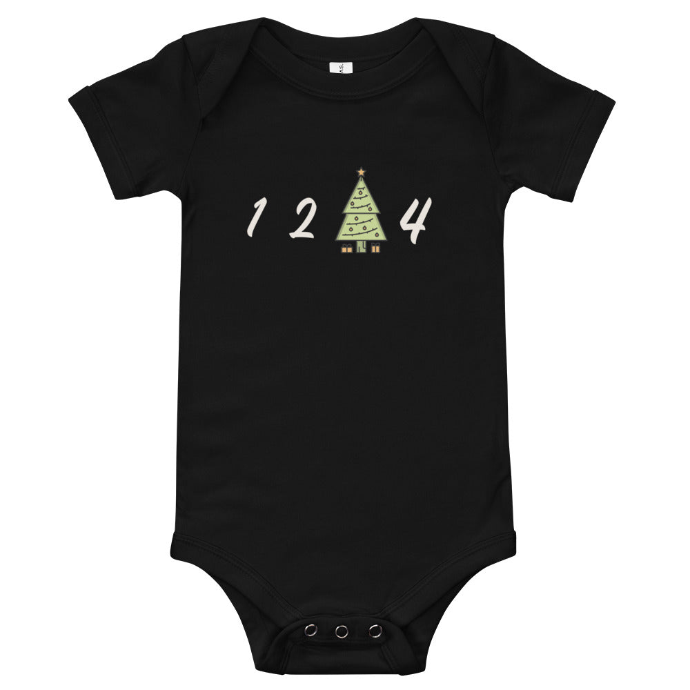 1 2 Tree 4 Christmas edition Baby short sleeve one piece