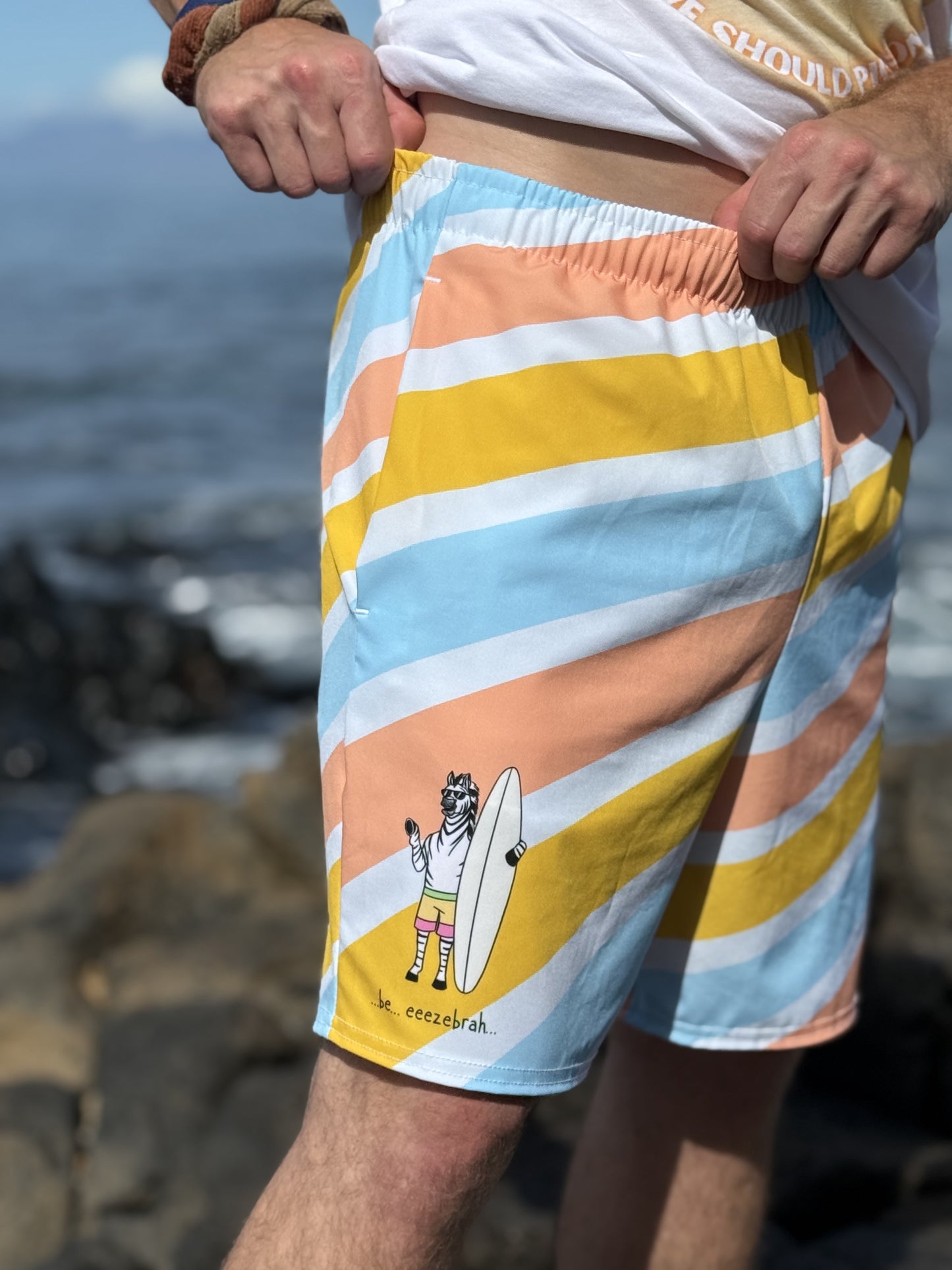 Zebra  Recycled Swim Trunks