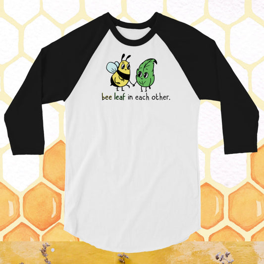 Bee Leaf 3/4 sleeve raglan shirt