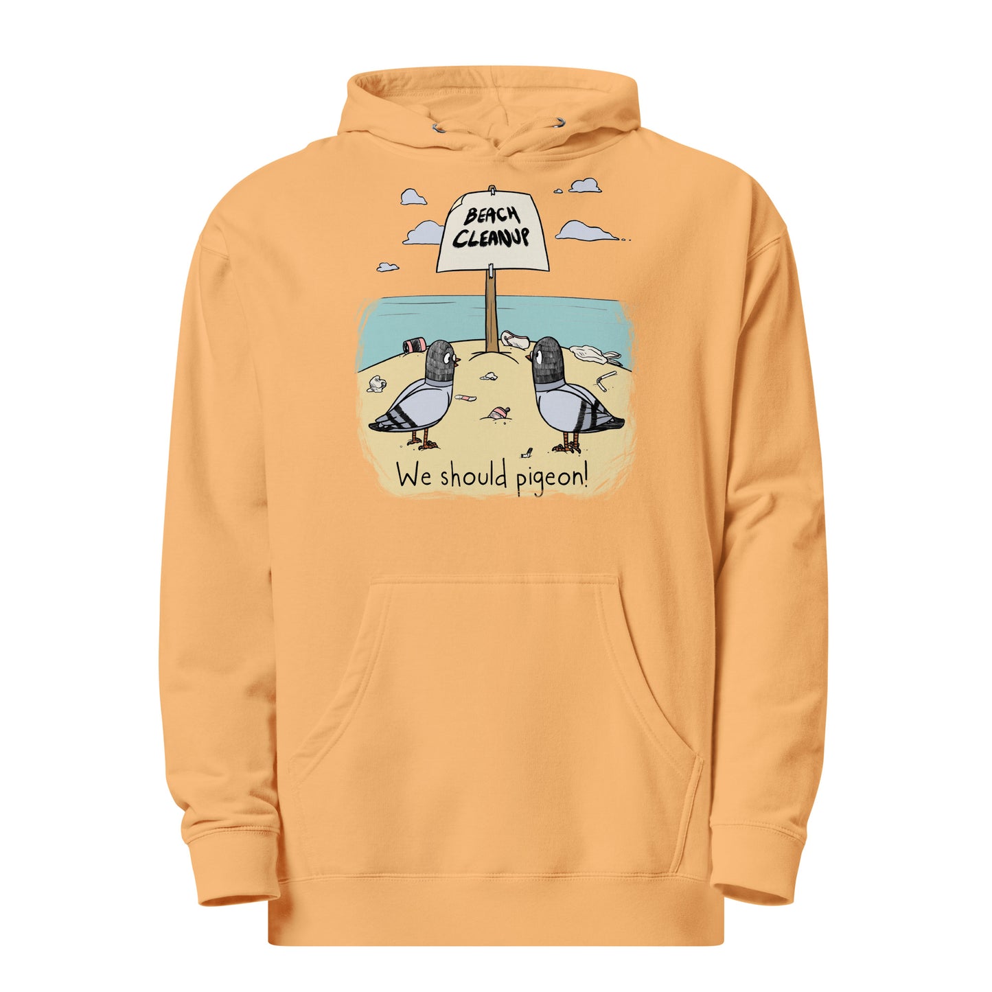 we should Pigeon Beach cleanup Unisex midweight hoodie