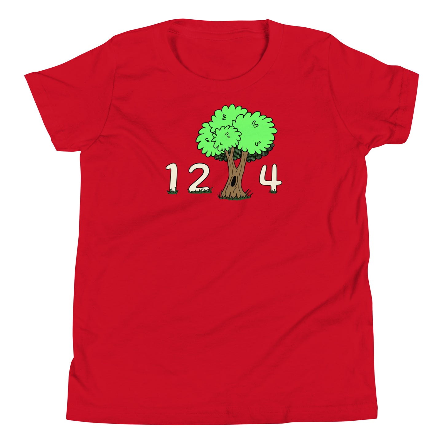 1 2 tree 4 Youth Short Sleeve Tree-Shirt