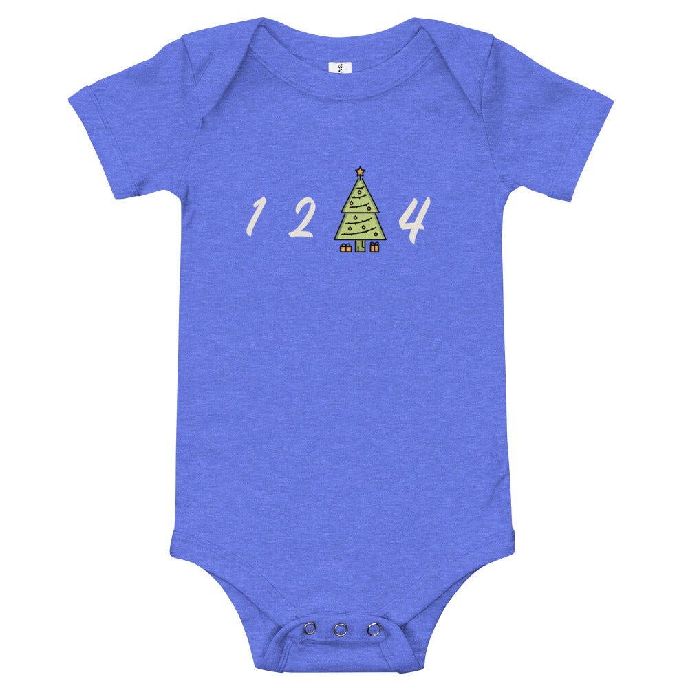 1 2 Tree 4 Christmas edition Baby short sleeve one piece